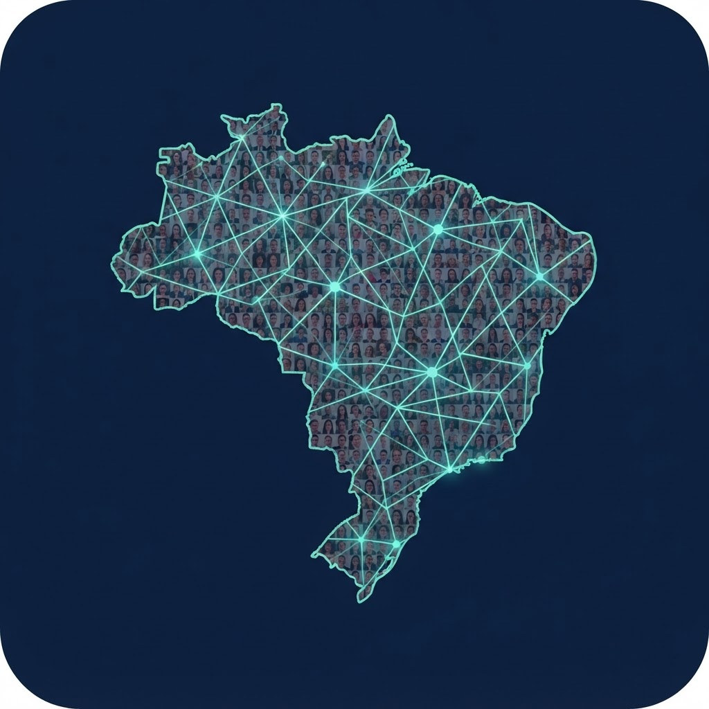 Mapa do Brasil formado por pessoas
